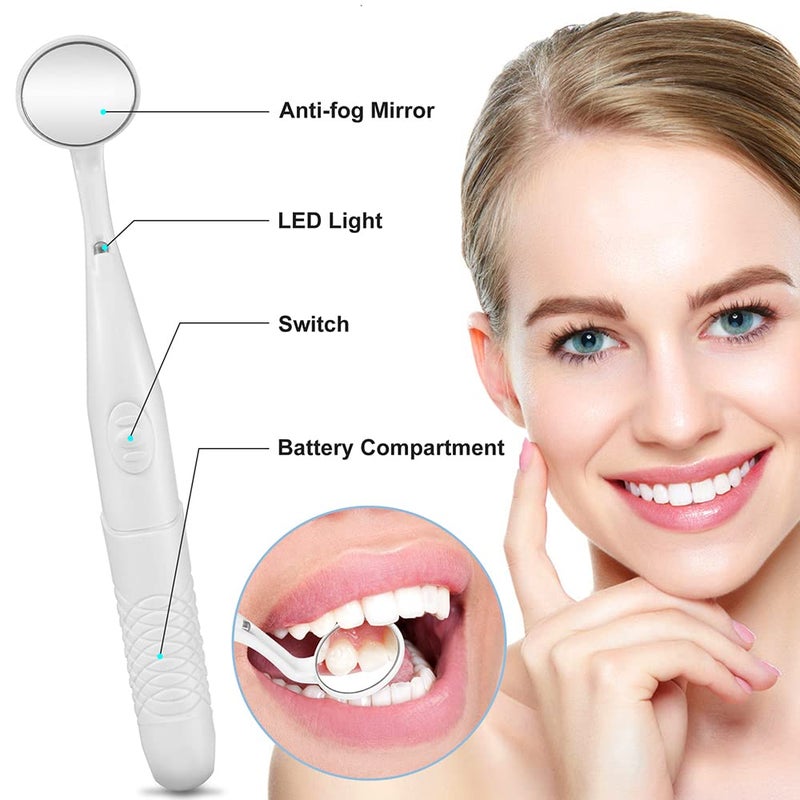 LitPack Multi-Color Dental Mirror with Light Teeth Inspection LED Mirror Anti-Fog Mouth Mirror MM380 Dentist Oral Care Tool (black) - Image 3